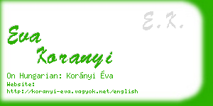 eva koranyi business card